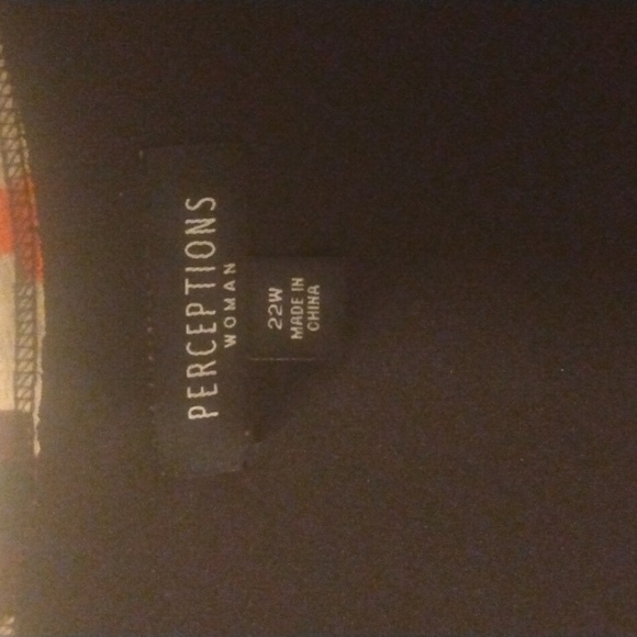 Festive tank top Orange, black and tan. Size 22W by Perceptions - Picture 2 of 3